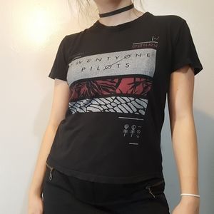 Twenty One Pilots graphic baby tee.